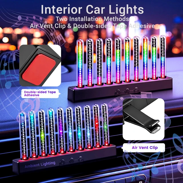 Alt view image 3 of 7 - Audio Visualizer Gadget Rechargeable RGB Sound Activated Light Bar, 250 Pixels Music Spectrum Analyzer Display Car Interior Lights Ambient with Game Room Decor for Boys Unique Gifts (E2-Rechargeable)