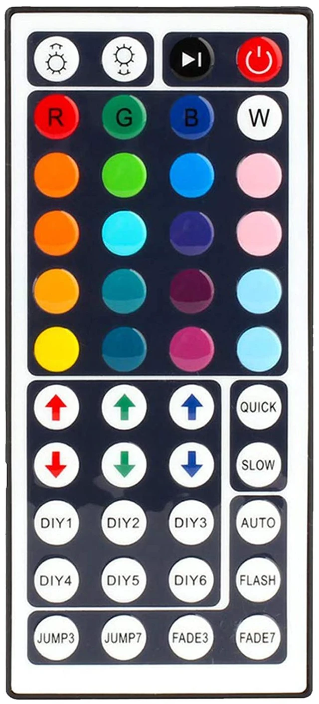 Main image of 44 Key RGB LED Light Strip Remote Controller Led Light Remote Replacement for SMD 5050 2835 3528 Led Strip Lights