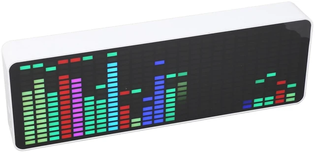 Main image of LED Spectrum Analyzer, RGB Colorful 1624 Segment Music Voice Rhythm Spectrum Display with 20 Dynamic 7 Colors, RGB Light Bar with 2 Connection Modes Voice Sensor Clock for Car