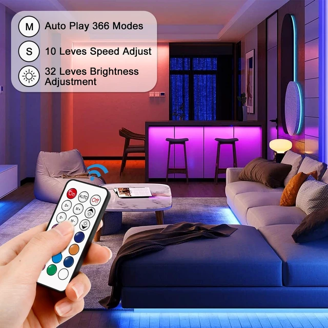 Alt view image 6 of 7 - 3-Pin LED Controller, RF Remote for WS2812B/WS2811 Light Strips | 300+ dynamic modes,10-30m RF remote,Speed/brightness adjustable,memory function,5V-24V input,2048 pixels max,Plug&play