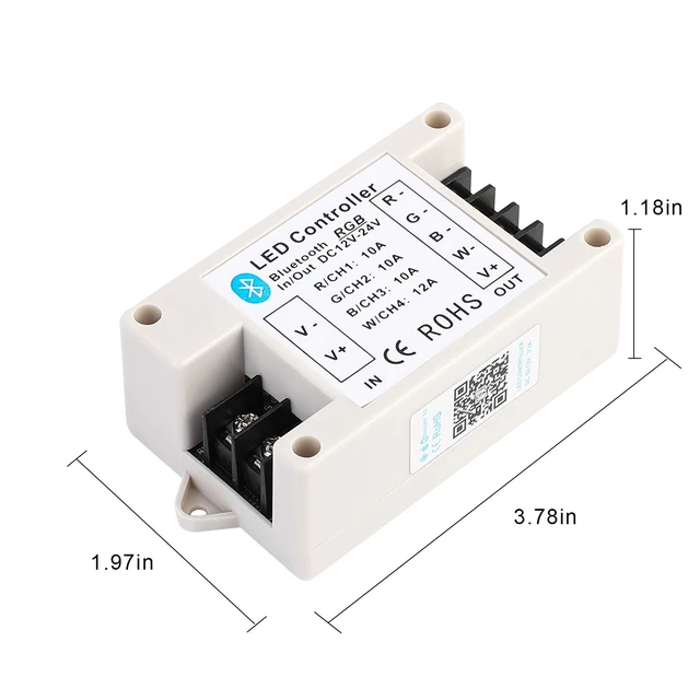 Alt view image 6 of 7 - Bluetooth RGB/RGBW LED Controller for LED Light Strips | APP & Music Sync for iOS/Android, Fits 5050/3528 RGB/RGBW LEDs, 16M Colors & Music Sync Mode, Timer & Voice Control