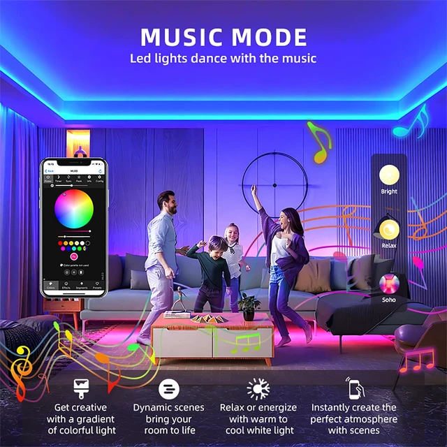 Alt view image 4 of 7 - ESP32 WLED LED Strip Controller Mic UART USB Type-C Download Music Sound Dynamic Mode DIY WiFi APP Control for WS2811 WS2812B SK6812 WS2805 Programmable RGB IC FCOB Addressable with 16A Fuse