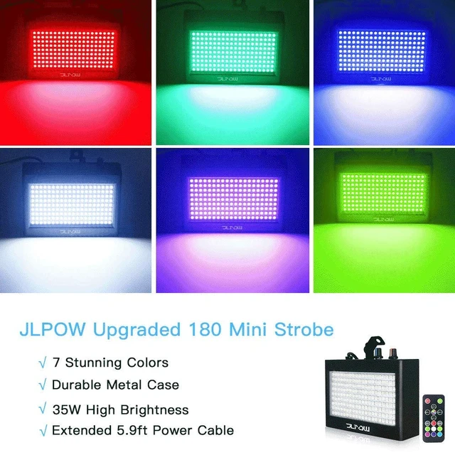 Alt view image 2 of 6 - Halloween Strobe Light, Ultra Bright RGB LED Strobe Lights (Metal Case), Sound Activated and Remote Control, Speed Adjustable Mini Flash Stage Lighting, Best for DJ Party Bar Show Disco Dance