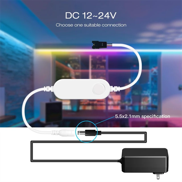 Alt view image 6 of 7 - GLEDOPTO WLED ESP32 Mini LED Strip Controller DC12-24V RGB IC Digital with Mic Sound Mode Dynamic Lighting DIY for WS2811 WS2812 WS2812b SK6812 WS2815 Addressable FCOB LED Strip