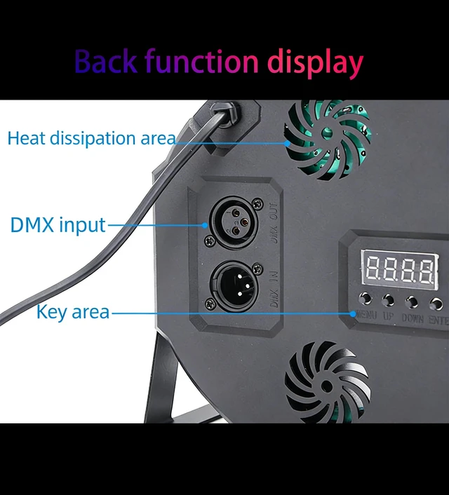 Alt view image 5 of 7 - 36W LED Par Light, RGB Stage Light Corded with DMX Control, Professional DJ Par Can Light for Wedding Party Club Christmas Halloween Events Stage Lighting 1PCS