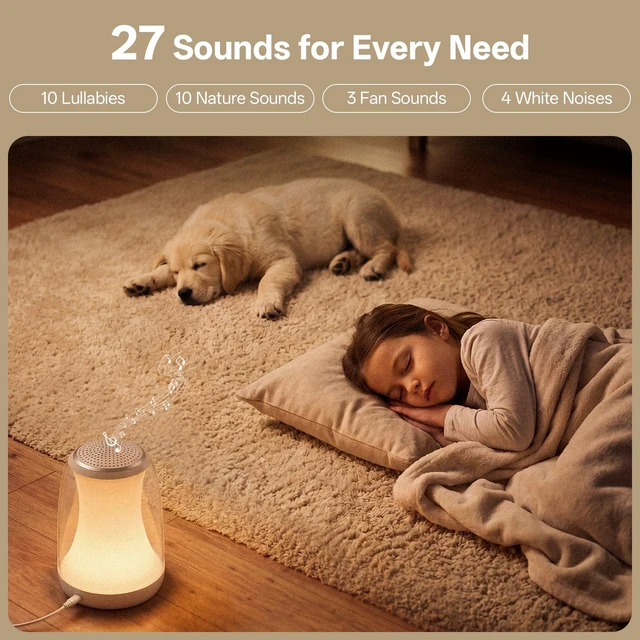 Alt view image 4 of 7 - White Noise Sound Machine for Sleep Night Light Baby Remote/Touch Control | Lullight Noise Machine Baby 27 Soothing Sounds Timer Sleep Machine Trainer for Adults Kids Nursery Lullaby Bedroom