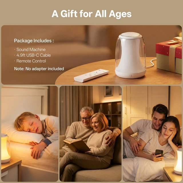 Alt view image 7 of 7 - White Noise Sound Machine for Sleep Night Light Baby Remote/Touch Control | Lullight Noise Machine Baby 27 Soothing Sounds Timer Sleep Machine Trainer for Adults Kids Nursery Lullaby Bedroom