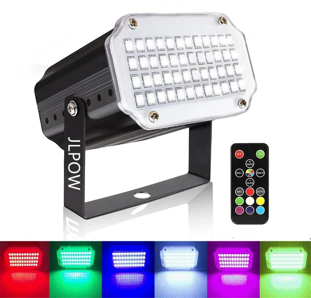 Main image of Halloween Strobe Light with Remote, Sound Activated Mini Strobe Lights Super Bright 48 RGB LED, Remote Control Flash Stage Lighting, Best for DJ Party Show Club Disco Halloween