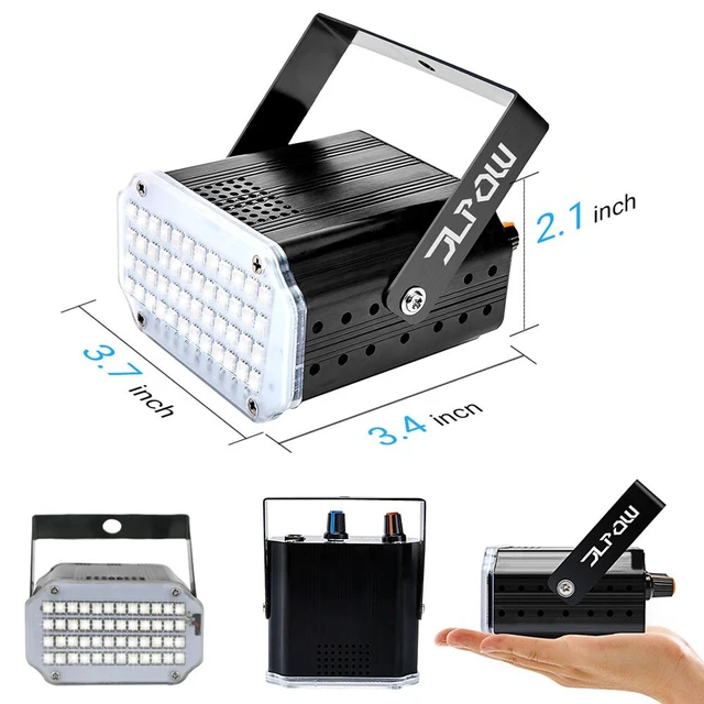 Alt view image 6 of 7 - Halloween Strobe Light with Remote, Sound Activated Mini Strobe Lights Super Bright 48 RGB LED, Remote Control Flash Stage Lighting, Best for DJ Party Show Club Disco Halloween