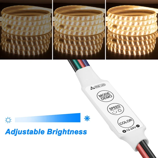 Alt view image 5 of 7 - Mini Led RGB Controller 3Key Led Strip Light Brightness Dimmer-5PCS | Controller Switch with Memory Function for DC 12V 24V Multi-Color Led Strip