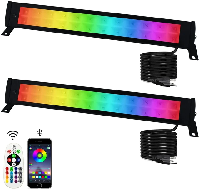 Main image of 2 Pack 50W RGB Wall Washer, Stage Wash Light Bar, RGB Light Bar for Hotel, Billboard, Building, Commercial, Birthday Party, Garden, Stage Lighting, Wall Display