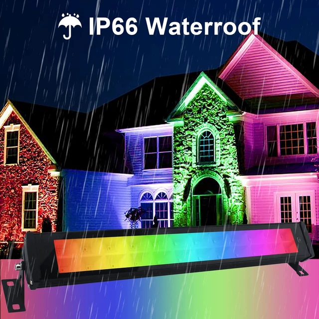 Alt view image 7 of 7 - 2 Pack 50W RGB Wall Washer, Stage Wash Light Bar, RGB Light Bar for Hotel, Billboard, Building, Commercial, Birthday Party, Garden, Stage Lighting, Wall Display