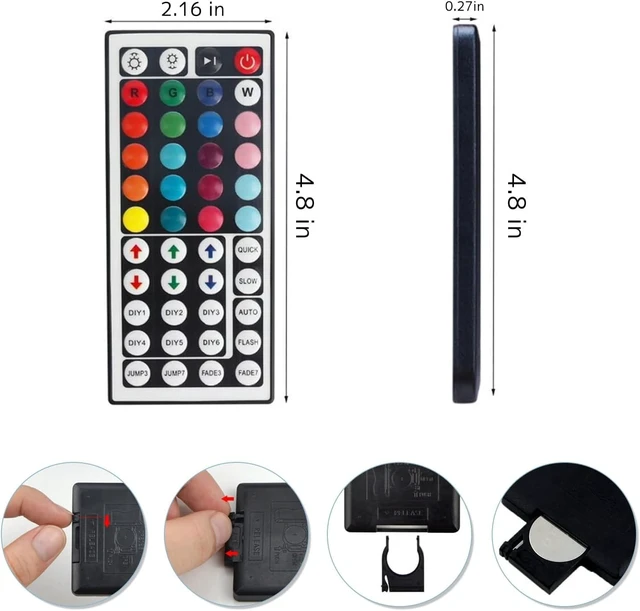 Alt view image 3 of 7 - 44 Keys IR Remote Controller RGB LED Strip Light Controller Dual Output 4Pin 2 Ports with Wireless Receiver for RGB 5050 3528 LED Strip Lights