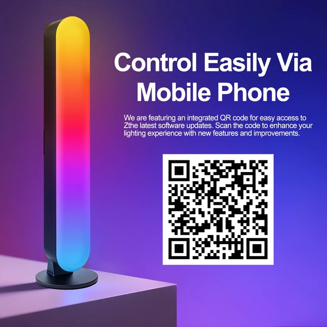 Alt view image 5 of 7 - RGB Light Bar,Smart LED Light Bar for Room,16 Million Colors,Three Control Modes,Dynamic Music Sync Mode,213 Preset Modes,USB Interface