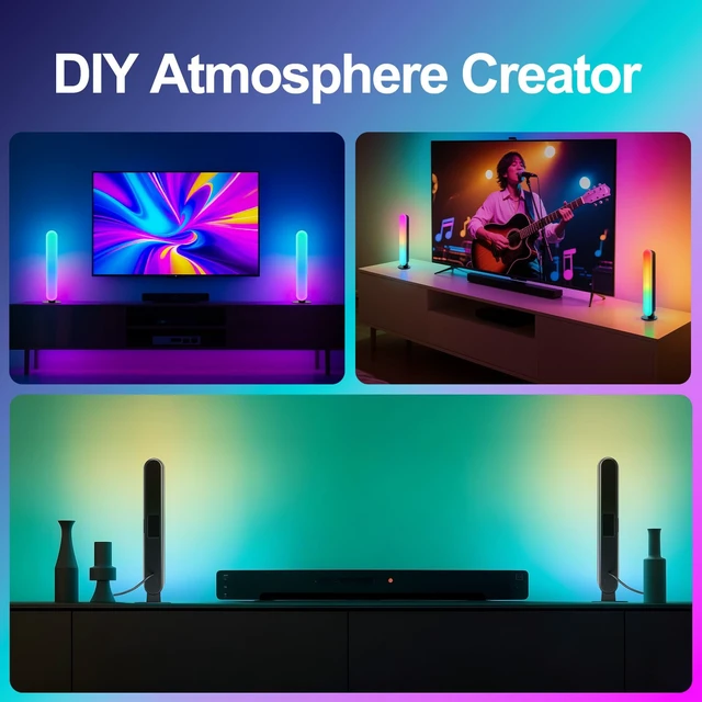 Alt view image 4 of 7 - RGB Light Bar,Smart LED Light Bar for Room,16 Million Colors,Three Control Modes,Dynamic Music Sync Mode,213 Preset Modes,USB Interface
