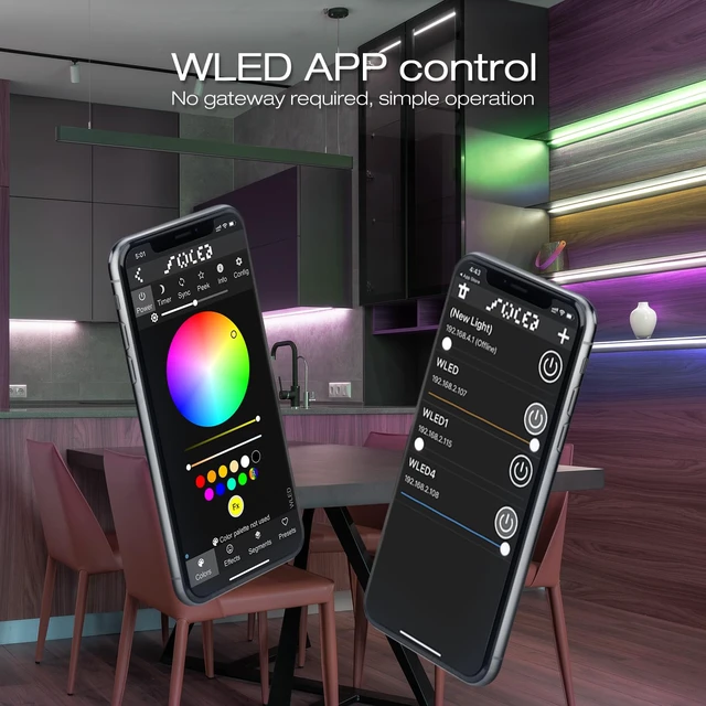 Alt view image 2 of 7 - GLEDOPTO WLED ESP32 Mini LED Strip Controller RGB IC Digital with Mic Music Sound Mode DC5V USB Dynamic WS2811 WS2812 WS2812b WS2814 WS2815 SK6812 Addressable LED Strip