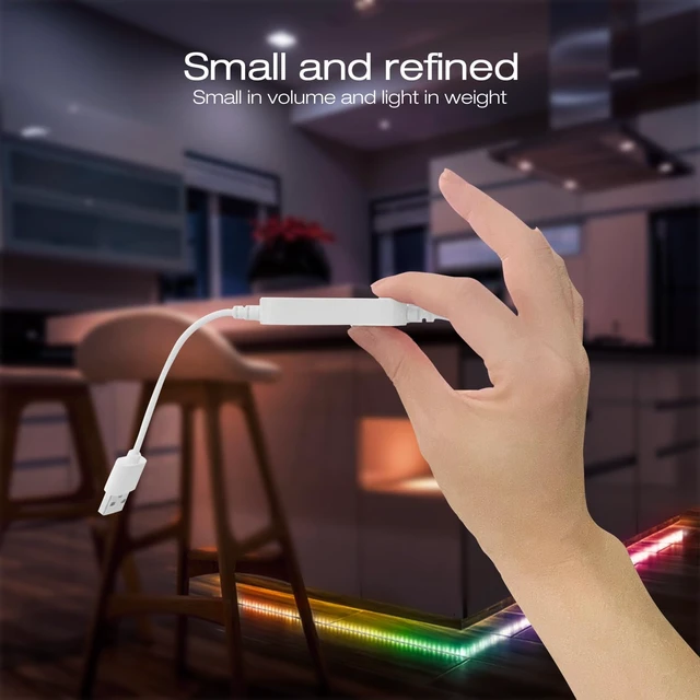 Alt view image 6 of 7 - GLEDOPTO WLED ESP32 Mini LED Strip Controller RGB IC Digital with Mic Music Sound Mode DC5V USB Dynamic WS2811 WS2812 WS2812b WS2814 WS2815 SK6812 Addressable LED Strip
