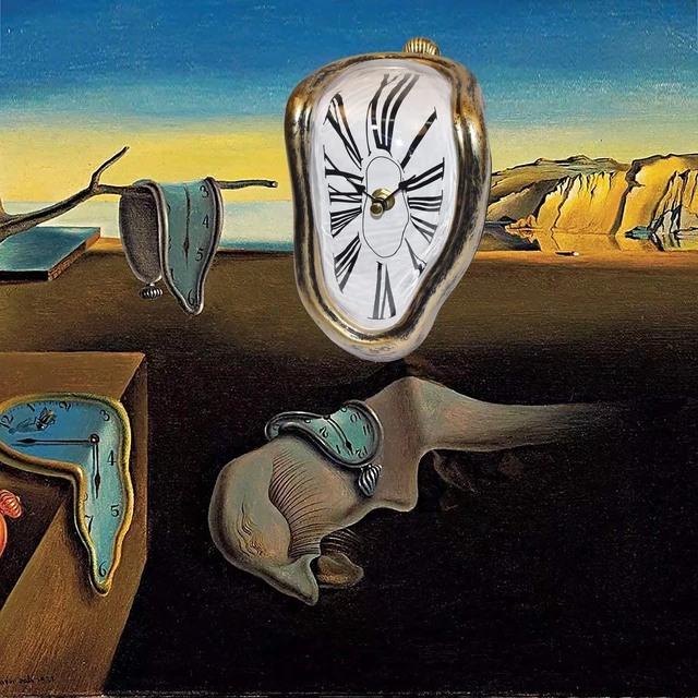 Alt view image 2 of 5 - Melting Clock, Salvador Dali Watch Melted Clock for Decorative Home Office Shelf Desk Table Funny Creative GiftRome Antique Gold