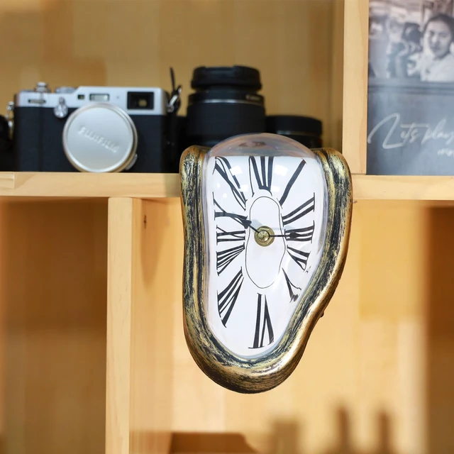 Alt view image 4 of 5 - Melting Clock, Salvador Dali Watch Melted Clock for Decorative Home Office Shelf Desk Table Funny Creative GiftRome Antique Gold