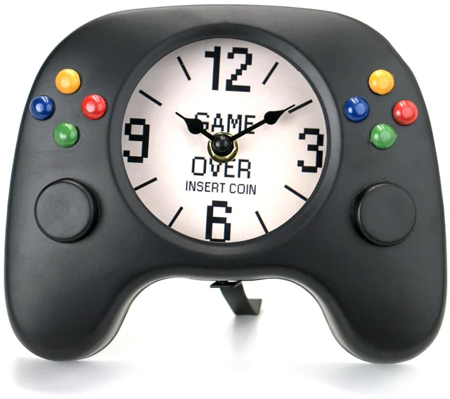 Main image of Game Controller Desk & Wall Clock Retro Gamer Gift Decor,Gamepad-Shaped Clock for Bedroom, Office, or Game Room for Boys, Teens & Men Unique Video Game Decor