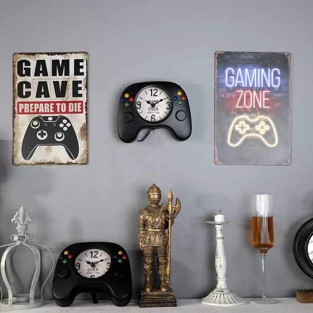 Alt view image 5 of 7 - Game Controller Desk & Wall Clock Retro Gamer Gift Decor,Gamepad-Shaped Clock for Bedroom, Office, or Game Room for Boys, Teens & Men Unique Video Game Decor