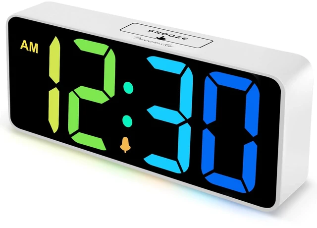 Main image of Large Digital Alarm Clock Big Number for Seniors/Visually Impaired | RGB 9 Inches Desk Clock for Bedroom, Dimmable Jumbo Display, USB Ports, Loud Alarm for Heavy Sleepers, Adjustable Volume