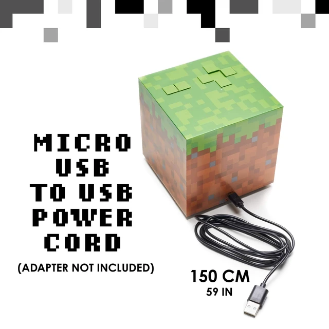 Alt view image 4 of 7 - Licensed Minecraft Grass Block Digital Alarm Clock, Light Up Lamp Plays Official in Game Music, Bedroom Decor for Minecraft Gamers, Tweens and Kids - Minecraft Gift
