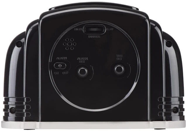 Alt view image 3 of 4 - Crosley Vintage Art Deco Analog Alarm Clock, Quiet Ticking, Automatic Dimmable Smart Light, Simple Controls, (Black)