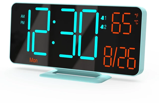 Main image of Alarm Clocks for Bedrooms, 6.7in Digital Clock, Auto Dimming, Room Temperature, Day of The Week, Seconds, Date, Digital Clocks for Living Room, Desk Clock for Bedroom