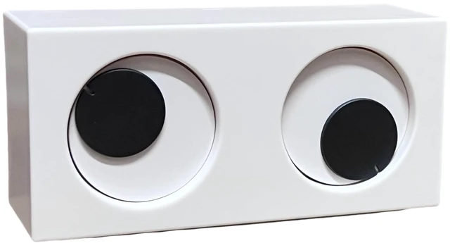 Main image of Novelty Rotating Eyes Desktop Clock Fun Looking Time Tracker Funny Clocks | Giggle Interesting Gifts Mother Father Home Office Decoration Hilarious Cute Addition