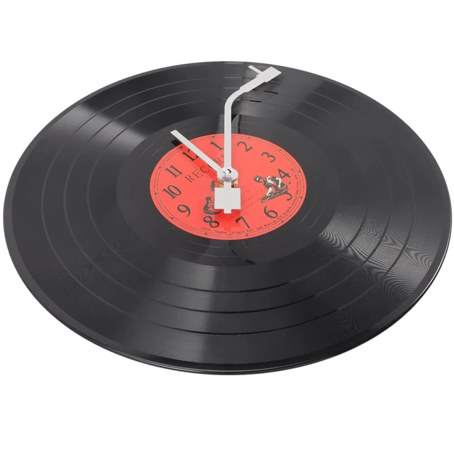 Alt view image 4 of 7 - Musical Black Vinyl Record Wall Clock Battery Operated Music Room Decor Decoration Art Hanging Clocks- 11.81inch