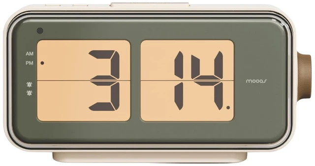 Main image of Retro Flip Clock, Battery Powered, Alarm/Snooze, Wall/Desk (Mocha) | Dial Button, Auto Flip Alarm Clock, Auto Brightness Control, AM/PM, Home Decor Ideal for Home Office Hotel Café