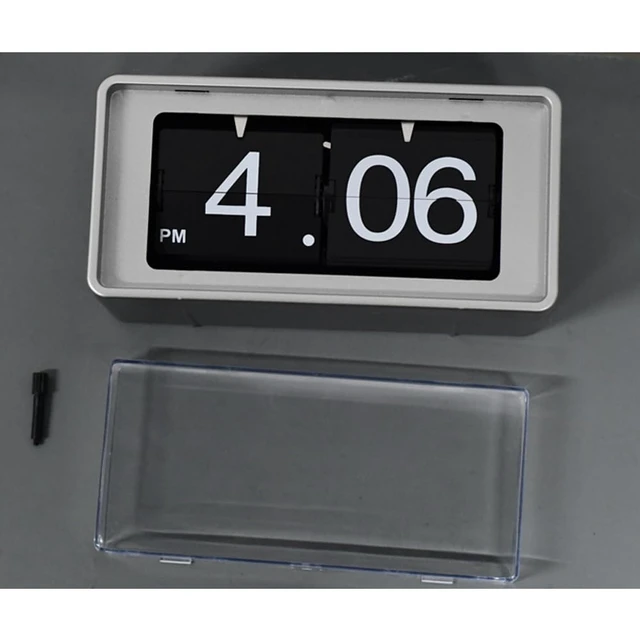 Alt view image 3 of 4 - Retro Style Flip Clock,Auto Page Turning Transparent Cover Digital Flip Desk Clock. Classic Mechanical Battery Operated Digital Display,Home and Office Decorations(No Battery Included) (Black)