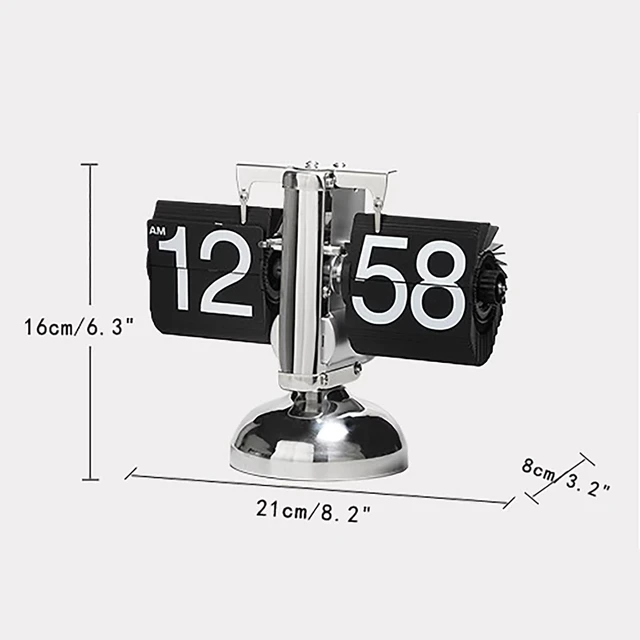 Alt view image 5 of 7 - Flip Clock,Retro Flip Down Clock Mechanical Digital Flip Desk Clocks Internal Gear Operated Flipping Down Clocks Battery Powered for Home Office Décor