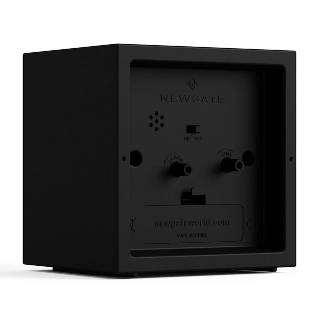 Alt view image 6 of 6 - Equinox Alarm Clock | Design-led Cube Shaped Modern Alarm | Black | Ideal for bedside, desk, shelf & mantel | Mid-century bedroom & office accessory