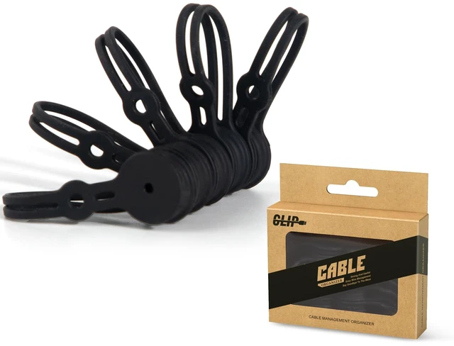 Main image of 10 Pack Magnetic Cable Ties, Reusable Magnetic Twist Ties,Black | Silicone Cord Ties Charging Cord Organizer Travel Cable Management Straps Headphone Cord Wrap Reusable & Sturdy Cable Winder