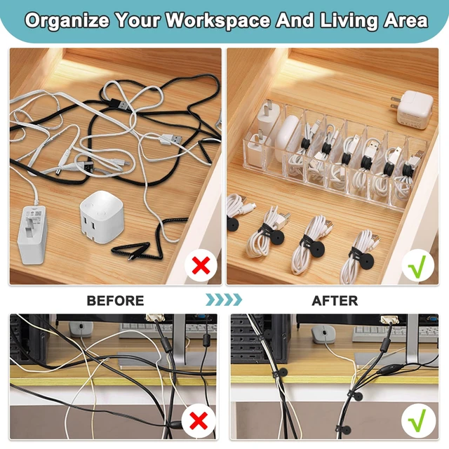 Alt view image 3 of 7 - 10 Pack Magnetic Cable Ties, Reusable Magnetic Twist Ties,Black | Silicone Cord Ties Charging Cord Organizer Travel Cable Management Straps Headphone Cord Wrap Reusable & Sturdy Cable Winder