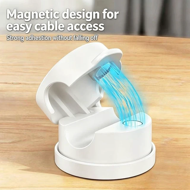 Alt view image 2 of 7 - 6-piece Set 360° rotatable Magnetic Cable Clips, can fix Cables in 1 Second, Suitable for Desktop Organization, Bedside Tables, Office, and car Interior Charging Cable Management. (White)
