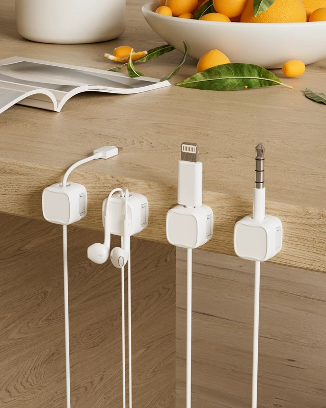 Alt view image 3 of 7 - Magnetic Cable Clips, Adjustable Cord Holder Management, Adhesive Wire Keeper Organizer for Home Office Desk Phone PC Car Wall Desktop Nightstand Appliance (9-Pack White)