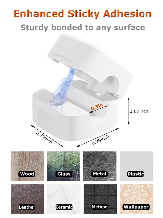 Alt view image 4 of 7 - Magnetic Cable Clips, Adjustable Cord Holder Management, Adhesive Wire Keeper Organizer for Home Office Desk Phone PC Car Wall Desktop Nightstand Appliance (9-Pack White)
