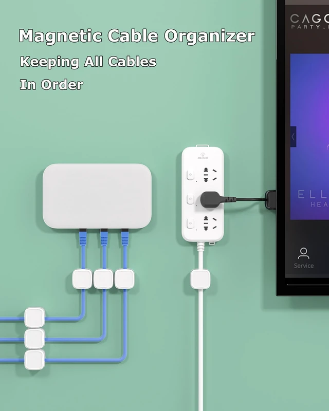 Alt view image 5 of 7 - Magnetic Cable Clips, Adjustable Cord Holder Management, Adhesive Wire Keeper Organizer for Home Office Desk Phone PC Car Wall Desktop Nightstand Appliance (9-Pack White)