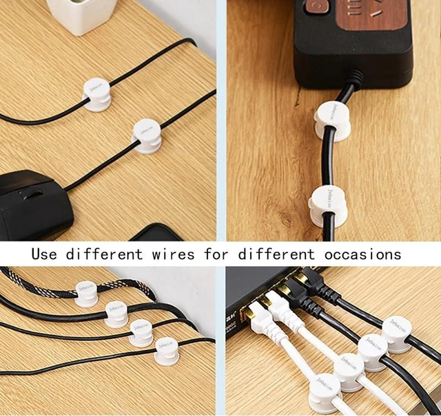 Alt view image 6 of 7 - 6-piece Set 360° rotatable Magnetic Cable Clips, can fix Cables in 1 Second, Suitable for Desktop Organization, Bedside Tables, Office, and car Interior Charging Cable Management. (White)