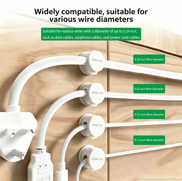 Alt view image 7 of 7 - 6-piece Set 360° rotatable Magnetic Cable Clips, can fix Cables in 1 Second, Suitable for Desktop Organization, Bedside Tables, Office, and car Interior Charging Cable Management. (White)