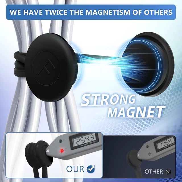 Alt view image 4 of 7 - Magnetic Cable Ties Reusable Silicone Magnetic Cord Organizers for Bundling, Fridge Clips, Book Markers & More Assorted Colors for Efficient Cable Management (Black Color, 12-Pack)