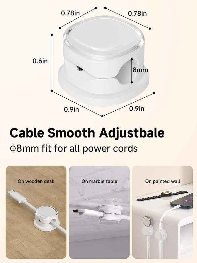 Alt view image 3 of 7 - Magnetic Cable Clips, Adjustable Cord Holder Management, Adhesive Wire Keeper Organizer for Home Office Desk Phone PC Car Wall Desktop Nightstand Appliance (9-PCS White)
