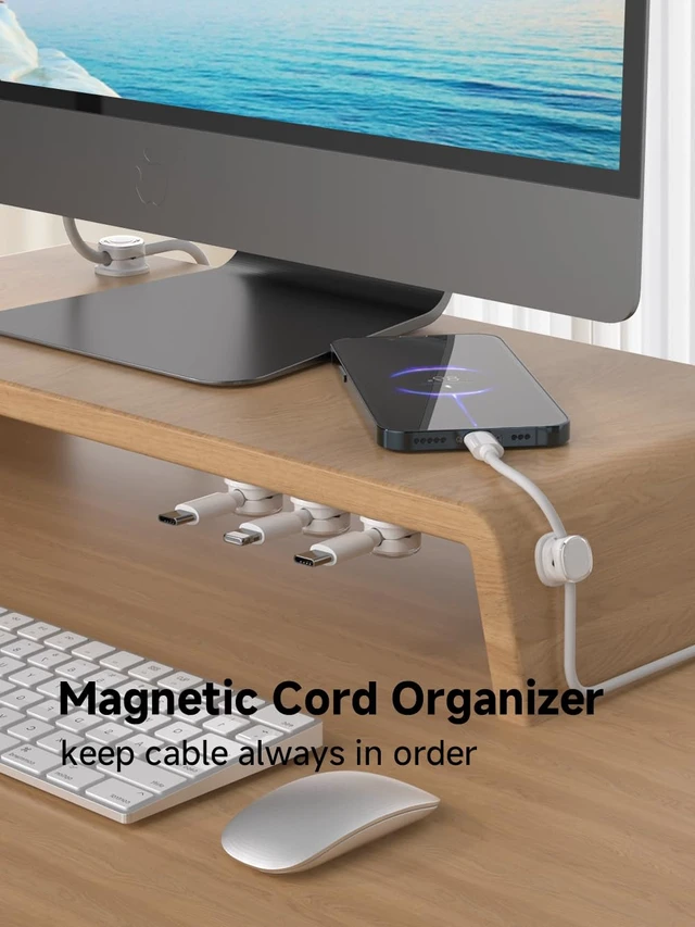 Alt view image 5 of 7 - Magnetic Cable Clips, Adjustable Cord Holder Management, Adhesive Wire Keeper Organizer for Home Office Desk Phone PC Car Wall Desktop Nightstand Appliance (9-PCS White)