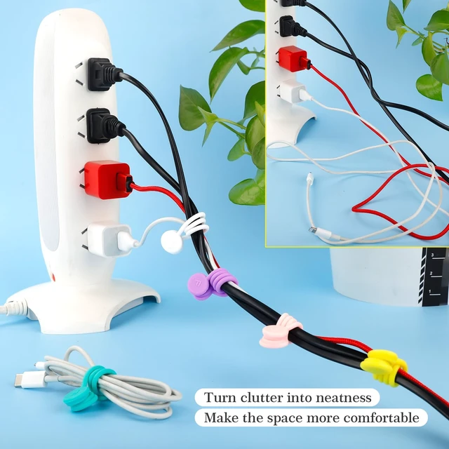 Alt view image 7 of 7 - Magnetic Cable Ties Reusable Silicone Magnetic Cord Organizers for Bundling, Fridge Clips, Book Markers & More Assorted Colors for Efficient Cable Management (Black Color, 12-Pack)