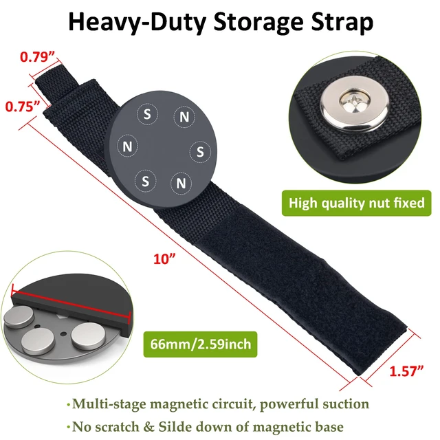 Alt view image 6 of 7 - Strong Magnetic Storage Strap,Heavy Duty Magnetic Garage Storage Tool Organizer,Extension Cord,Hose, Cable, Rope,Tools for Garage,Pick-up,RV and Workshop(2 Pack)
