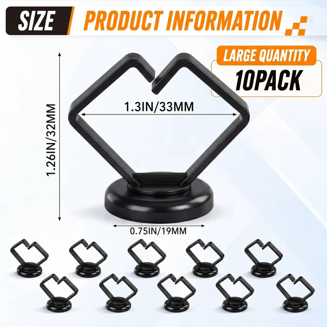 Alt view image 2 of 6 - 10 Pack Magnetic Cable Holder 23lbs Heavy Duty Zip Tie Mount | 7/8" Base, Magnetic Cable Organizer Clip, Scratch-free Wire Management for Home Office Desk Server Rack Marine Electrical