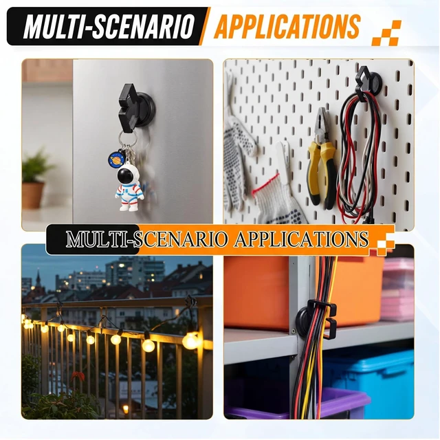 Alt view image 6 of 6 - 10 Pack Magnetic Cable Holder 23lbs Heavy Duty Zip Tie Mount | 7/8" Base, Magnetic Cable Organizer Clip, Scratch-free Wire Management for Home Office Desk Server Rack Marine Electrical